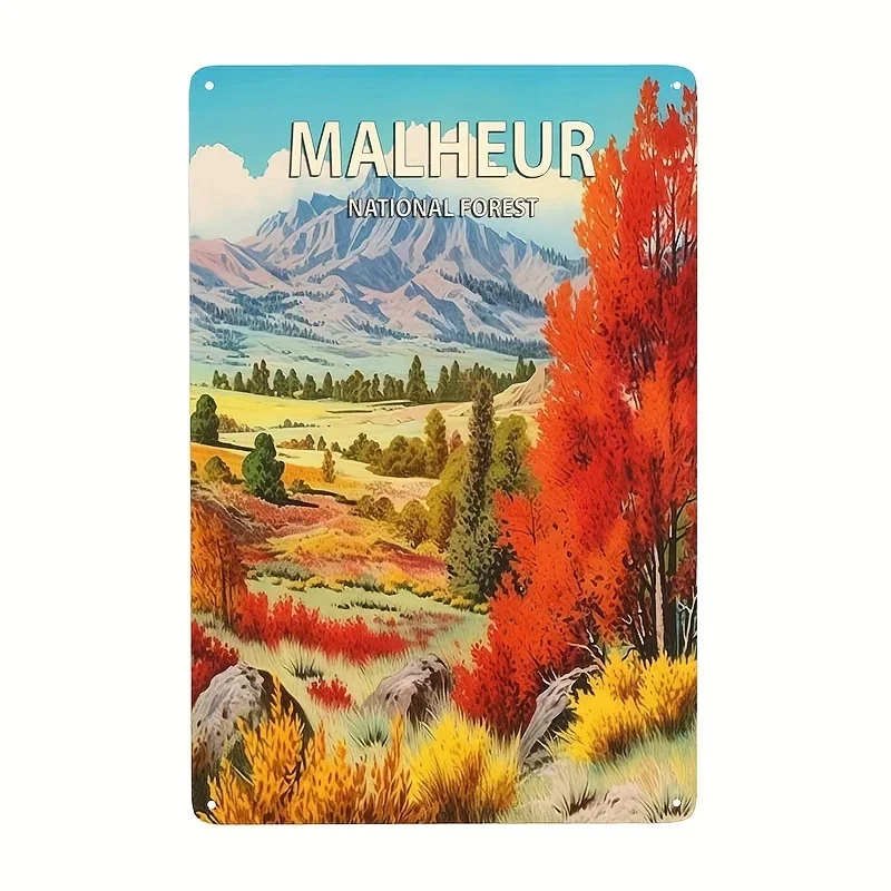 

Malheur National Forest Poster Signs Wall Decor Vintage Metal Tin Sign Poster Office Kitchen Cafe Bathroom Sign Wall Decoration