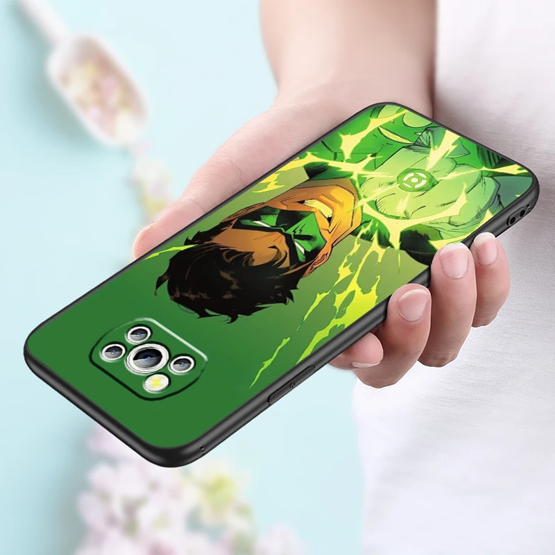G-Greens L-Lanterns Comics For Xiaomi Mi Poco F5 F4 F3 X6 X5 X4 X3 M6 M5 M5S M4 M3 C65 Pro GT NFC 5G Black TPU Phone Case