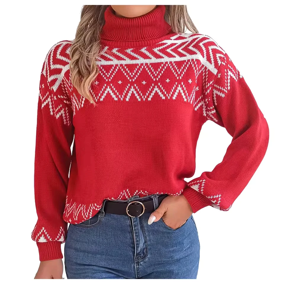 

Women Casual Leopard Print Knitted Pullover Sweaters Long Sleeve Crew Neck Cute Hearts 2025 Autumn New Casual Lady Tops Knitwear