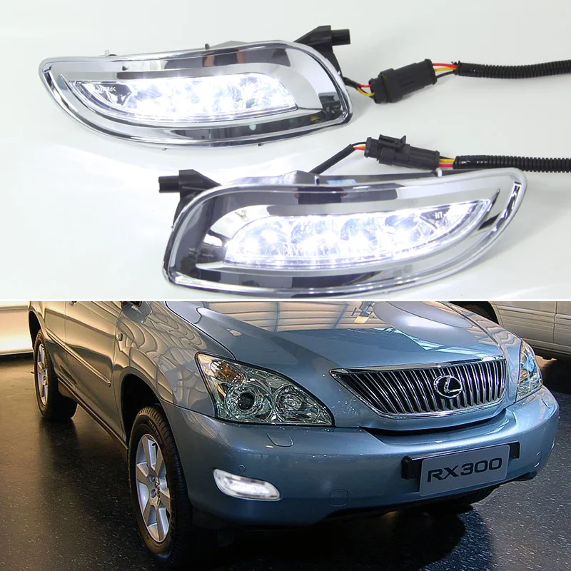 

2PCS LED Daytime Running Light For Lexus RX330 RX350 RX450h 2004-2009 Turn Yellow Signal Relay Car 12V LED DRL Lamp Day Light