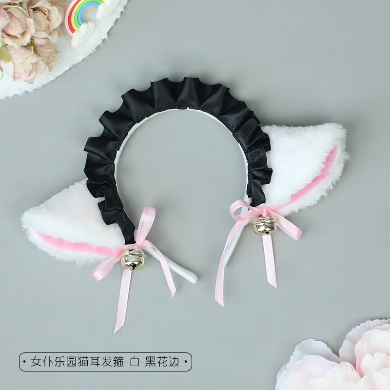 Meisjes kawaii Kat Oor Hoofdband Lolita Anime Cosplay Kostuums Nepbont Hoofdtooi Haarband Party Haar Hoepels Accessoires