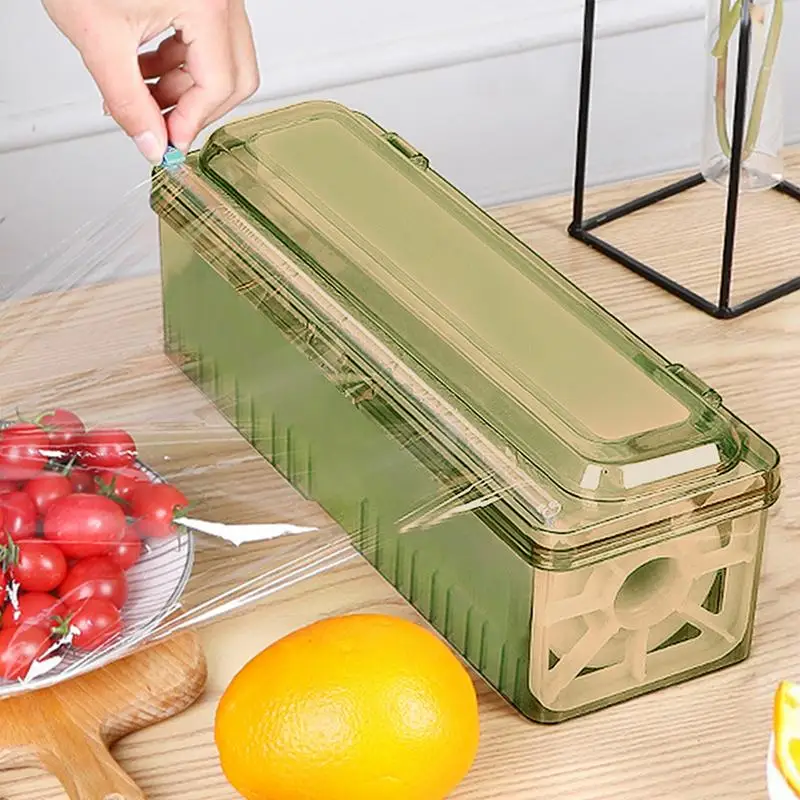 Food Wrap Dispenser Plastic Cutter Foil Cling Film Cutter Household Kitchen Film Storage Wrap Holder Cutter Rack For Tin Foil