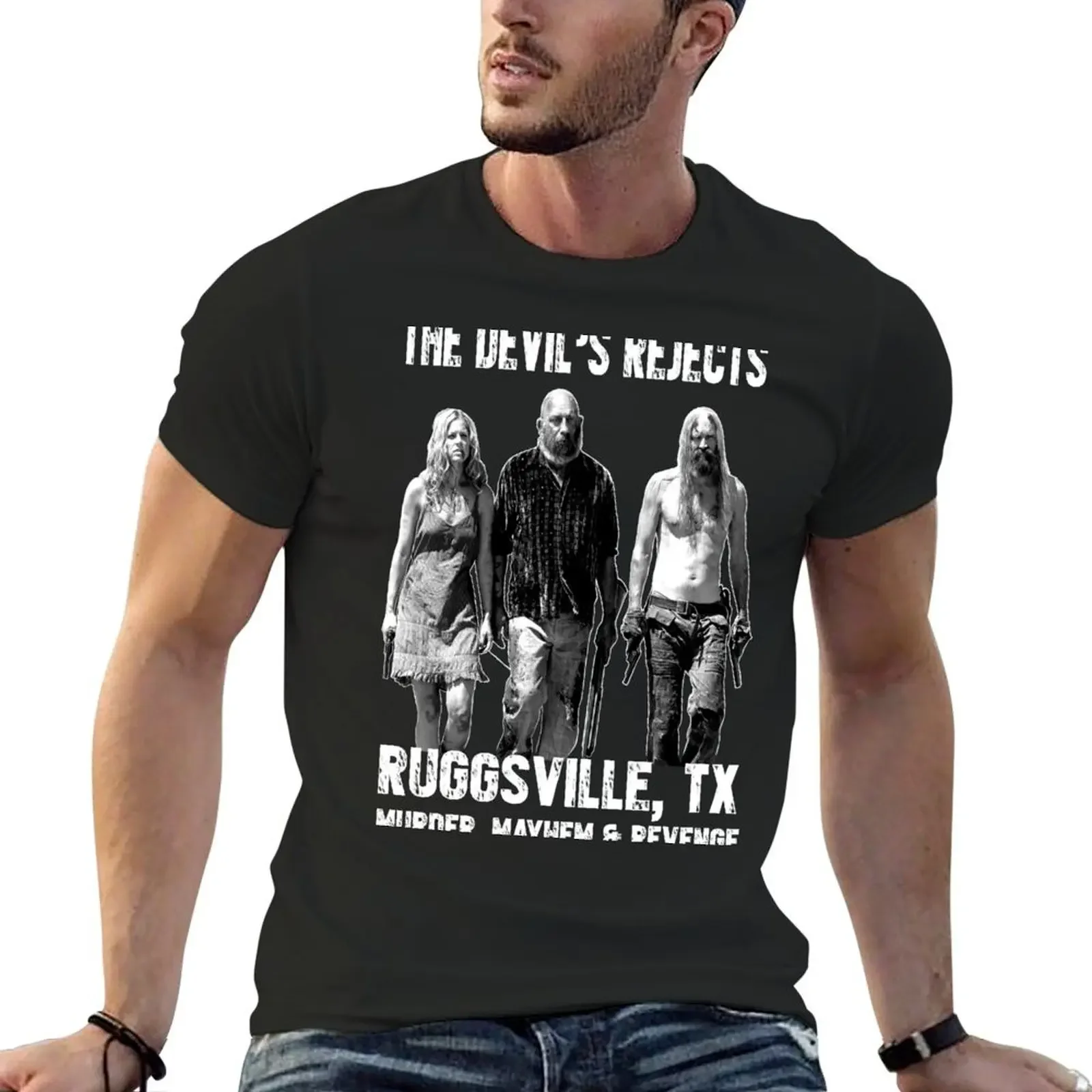 

Black Ruggsville The devils rejects gift for fans halloween horror films T-Shirt anime tshirt sweat shirts, men