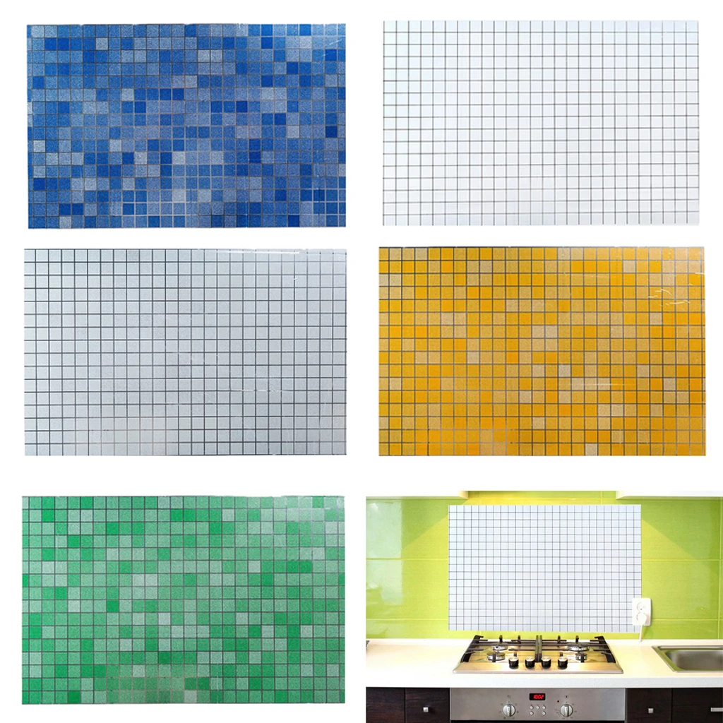 45x70cm Mosaic Self-adhensive Anti Oil Waterproof Wall Stickers Home Decor bathroom and kitchen Backsplash Tiles