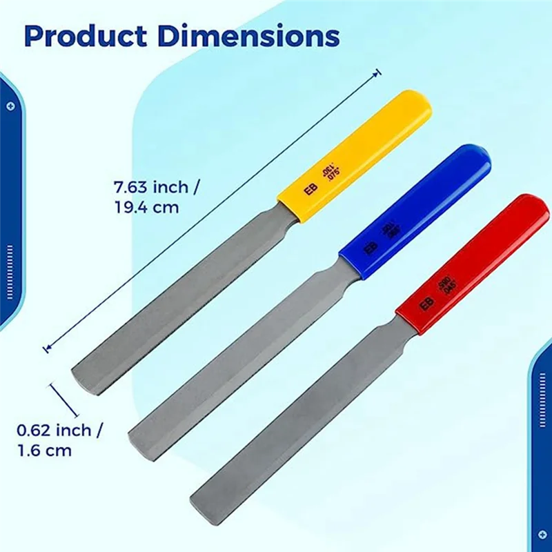 3 Pieces Conical Guitar Nut File Nut Slot File Set Double Edge Wire File Electric Bass Nut File Wire Tool Rich
