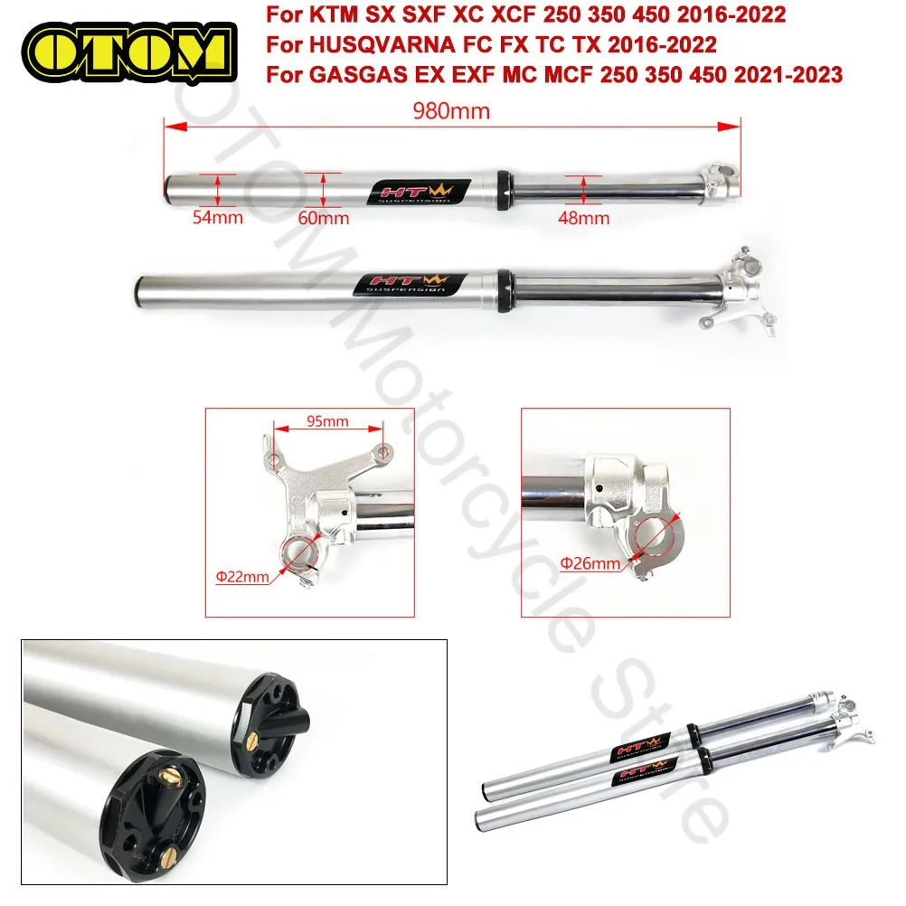

For KTM HUSQVARNA GASGAS Motorcycle HT Front Fork Shock Absorber Suspension 22mm 26mm Single Chamber SX SXF XC XCF FC 2016-2022