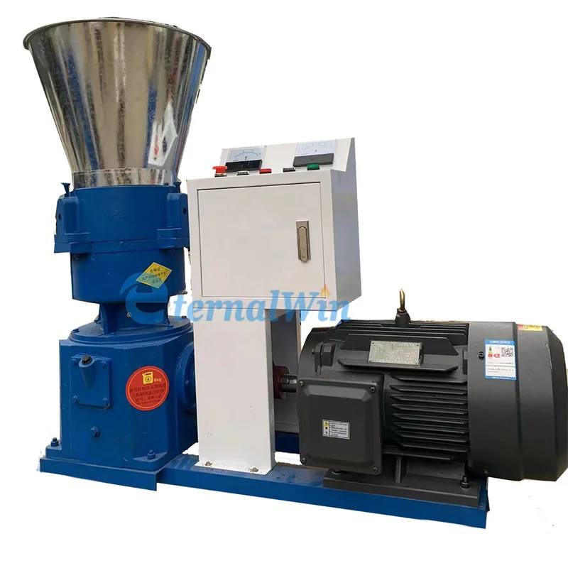 OEM High Efficiency Pellet Machine 100-150kg/h Wood Pellet Mill Flat Die Sawdust Granulator Feed Pellet Machine