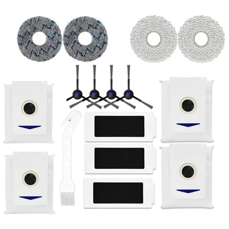 ABRG-For Yeedi M12 Pro جهاز آلي لتنظيف الأتربة فرشاة جانبية فلتر Hepa ممسحة قماش أكياس الغبار الملحقات
