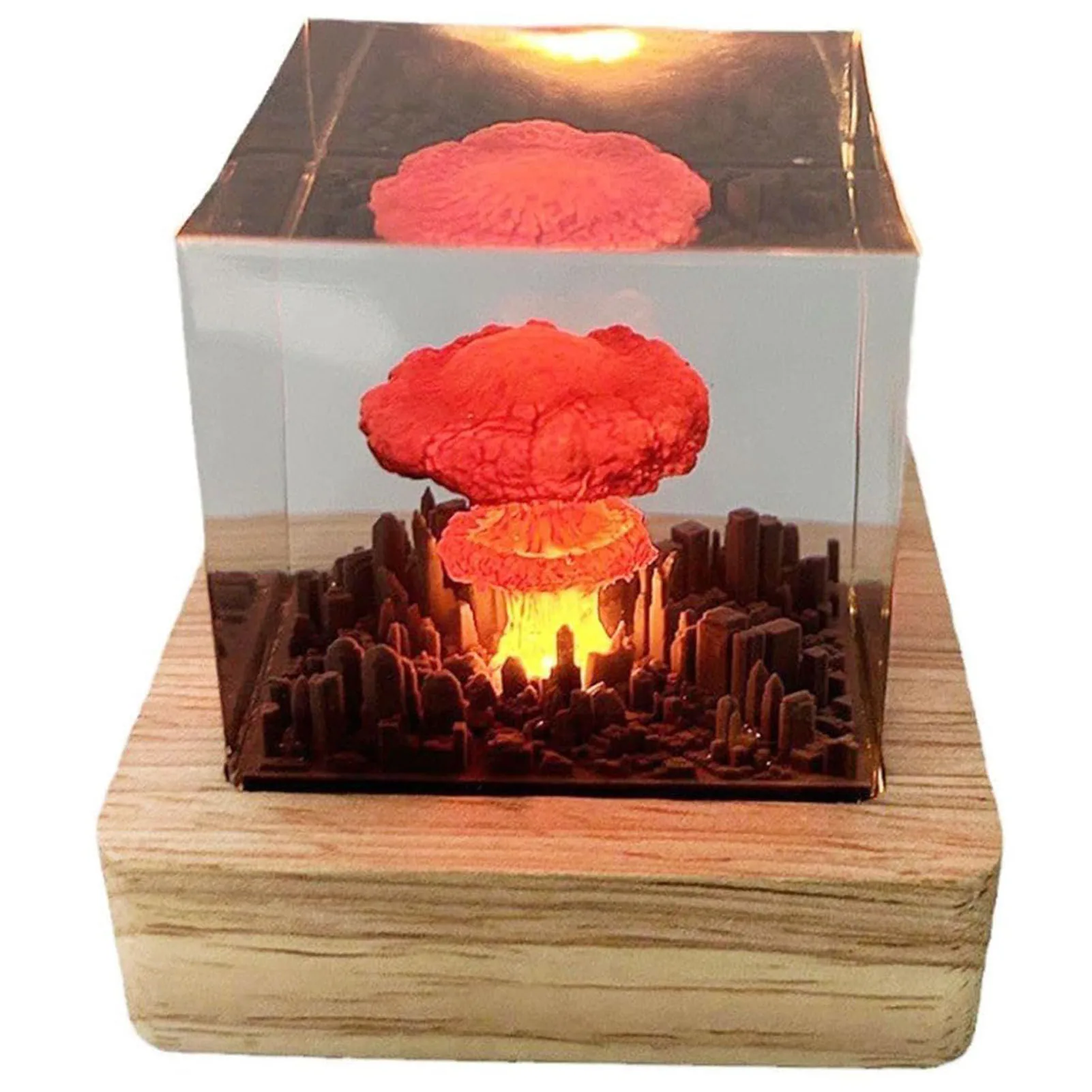 

Resin Mushroom Cloud Nightlight Decoration Creative Simulated Explosion Mushroom Cloud Desktop Decor for Bedroom Living Room