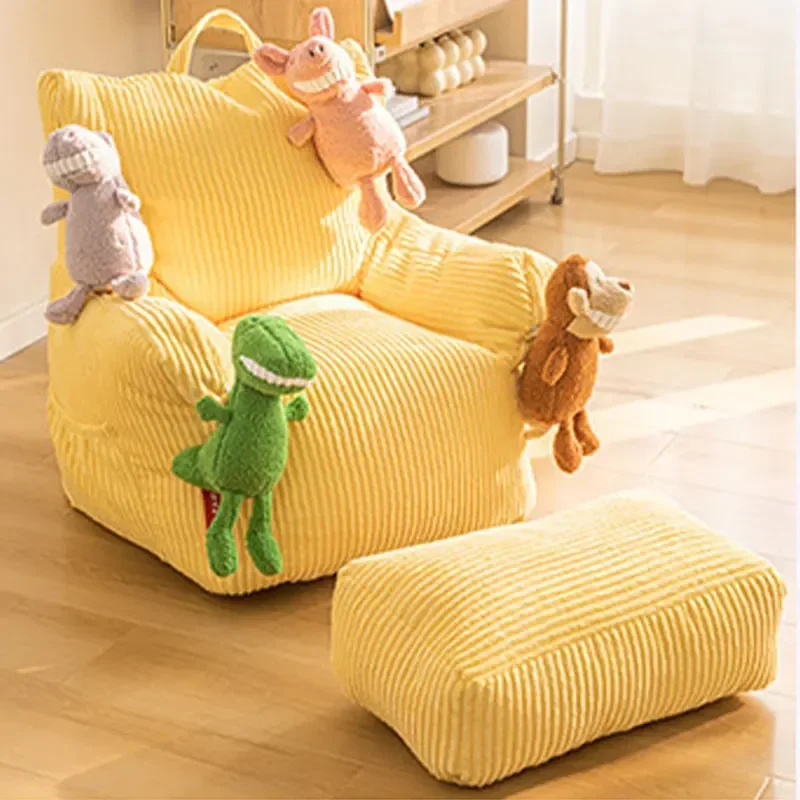 

60cm INS Style Lazy Bean Bag Sofa Cute and Eco-friendly Macaron Kids Beanbag Couch Pouf Armchairs for Bedroom Reading Furniture