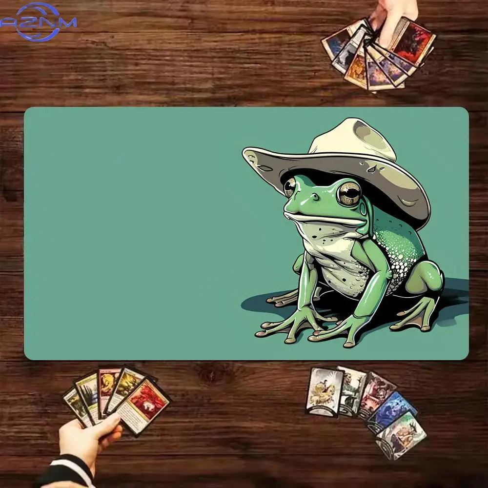Kawaii frog Mouse Pad Card Playmat Stitched with Magic Zones Game Mats Tabletop for MTG/TCG Card Battle Commander Deck Desk Mat