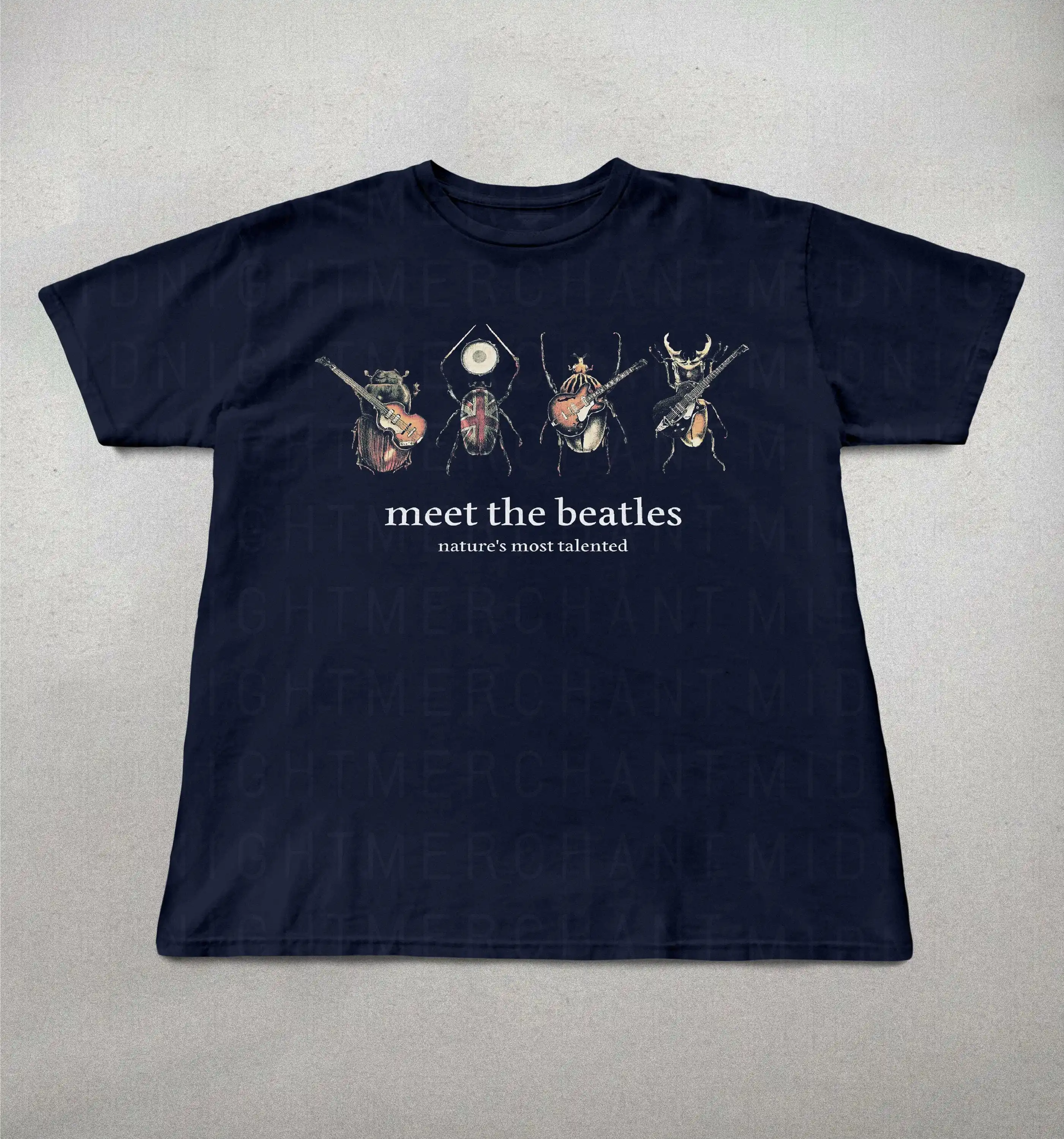 The Beatles Parodie Grafik T-Shirt, Unisex O-Ausschnitt Kurzarm Vintage-Stil Band-T-Shirt, Geschenk für Rockmusik-Fans Streetwear-Oberteil – Detail 3