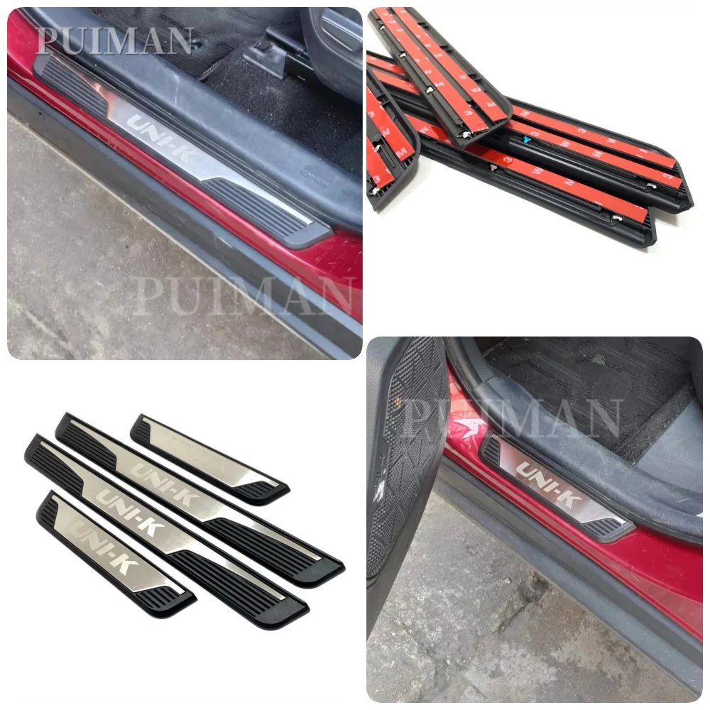 

Stainless Sticker Styling Threshold For Changan UNI-K UNIK Door Sill Protector scuff Plate Trim Styling Accessories 2021 2022