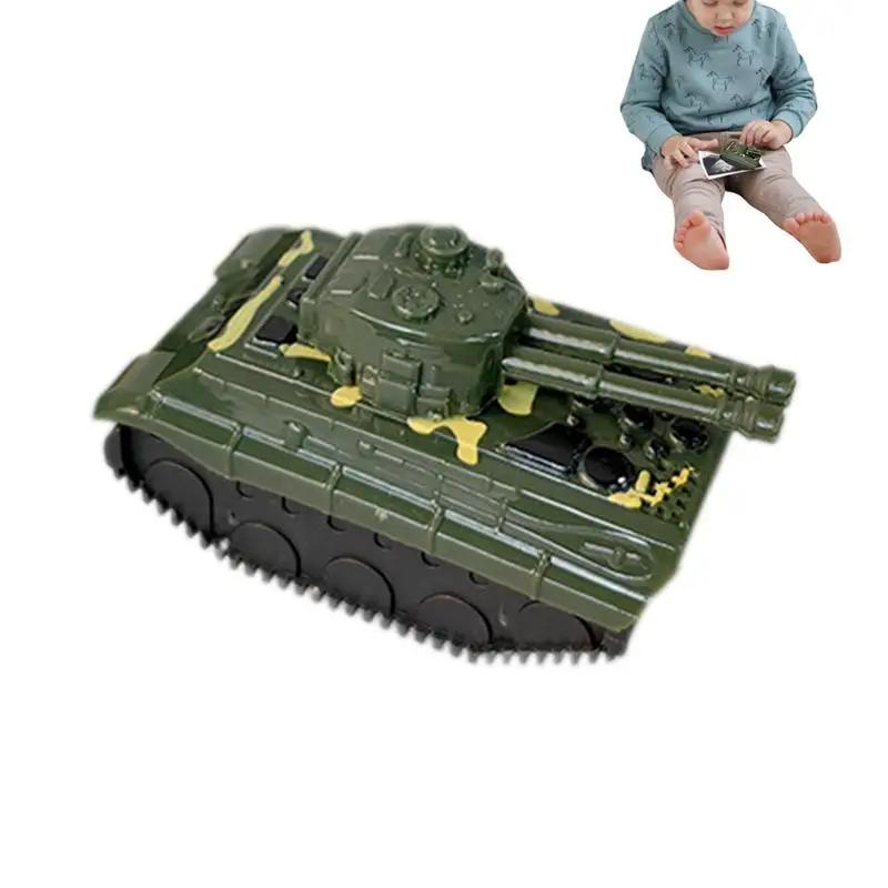 Trek Tank ABS Mini Trek Tank Model Cartoon Kinderspeelgoed Auto Simulatie Model Verjaardagscadeau Kinderen Speelgoed Desktop Decor