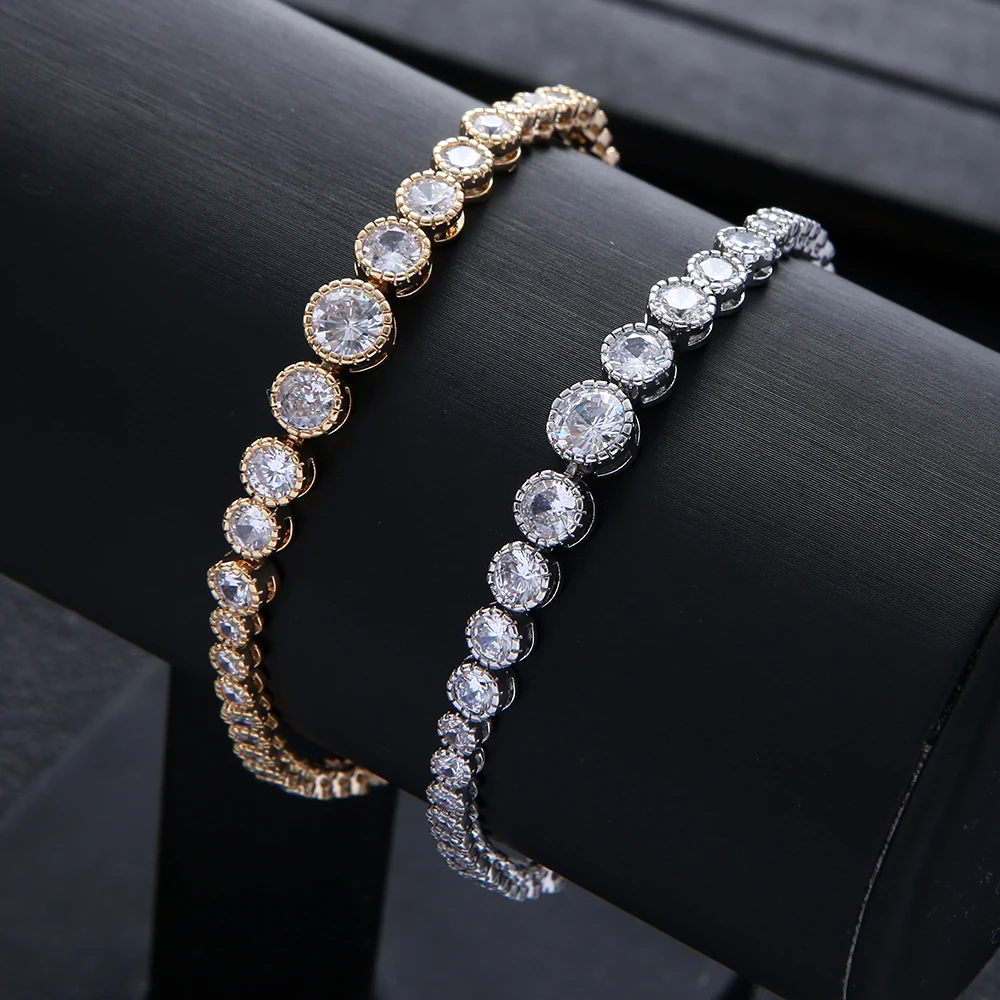 

New Luxury Tennie Cuban Link Bracelets Cubic Zirconia CZ Bohemian Cuff Bracelets For Women Femme Fashion Jewelry S0160