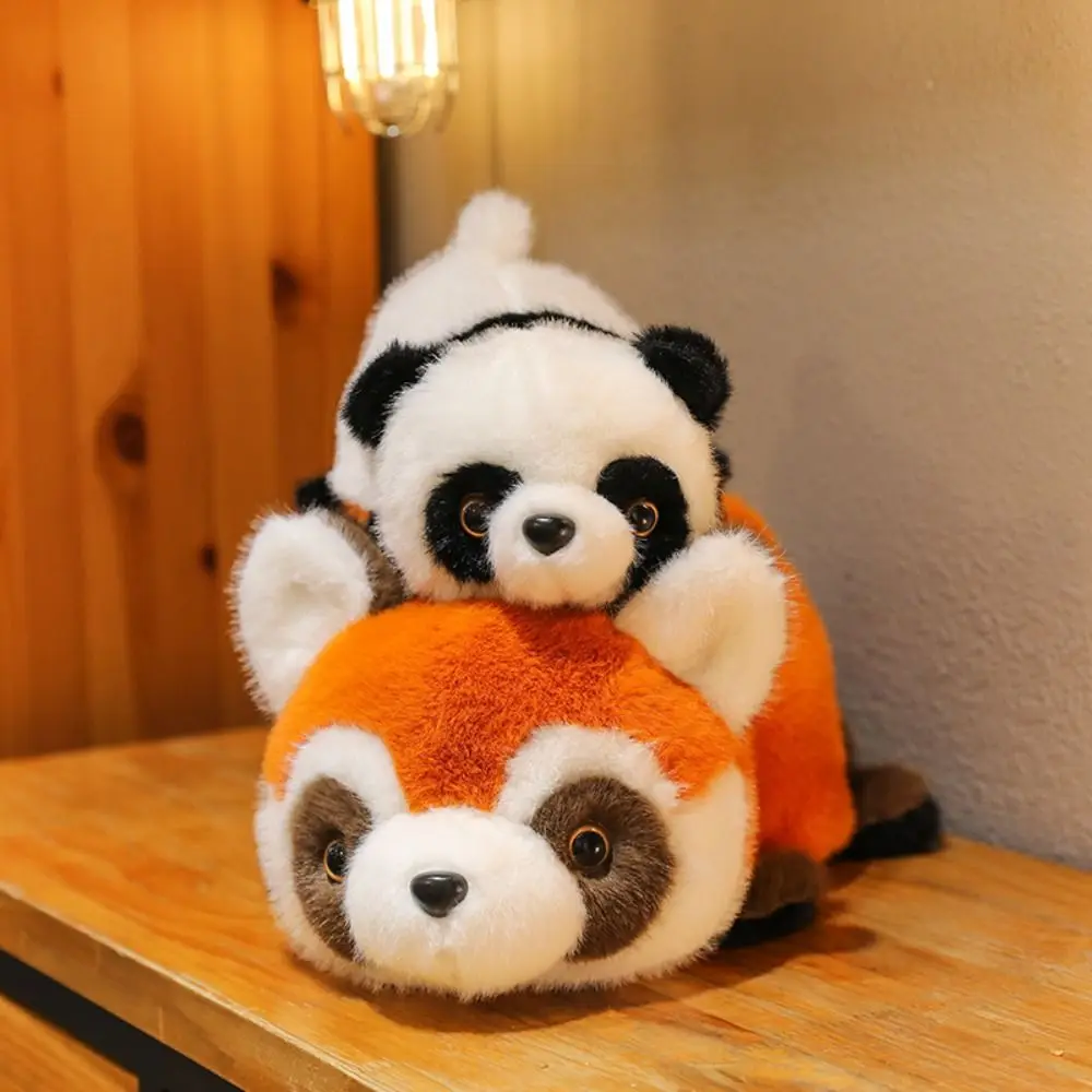 Kawaii Turns into Raccoon Panda Plush Doll 25/35/50CM Creative Animal Pillow Stuffed Soft Birthday Gift for Children Women
