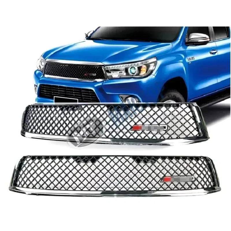 

Maictop Car Accessories Bumper Grille 2015-2017 ABS Grill Front Chrome Mesh for Hilux Revo Trd Standard Neutral Pac