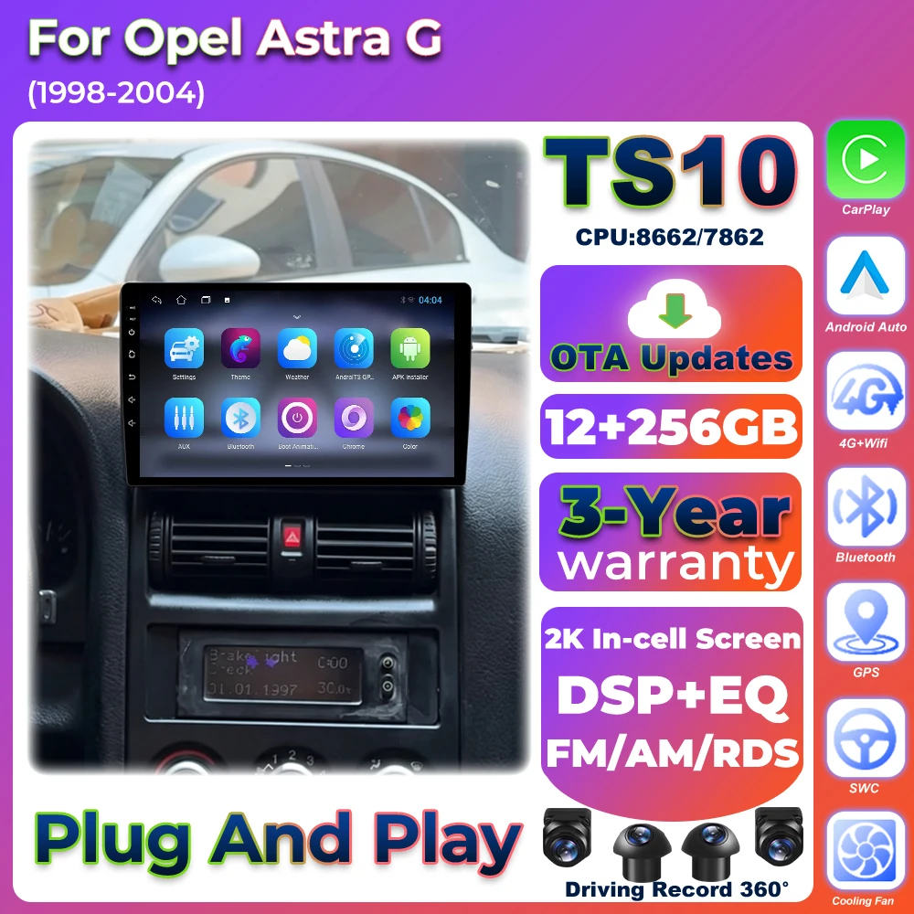 Autoradio Car Radio Carplay For Opel Astra G 1998 - 2004 Video Multimedia Player Plug And Play Touch Screen GPS Navigation DSP