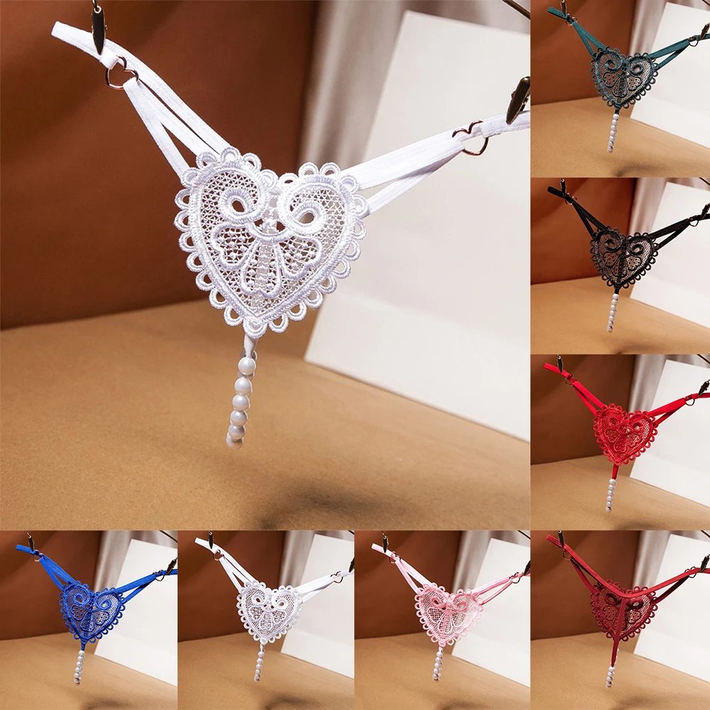 Bragas Calzoncillos para mujer Bragas de perlas para mujer Tangas sexy sin entrepierna Tanga con diseño sensual para noches íntimas