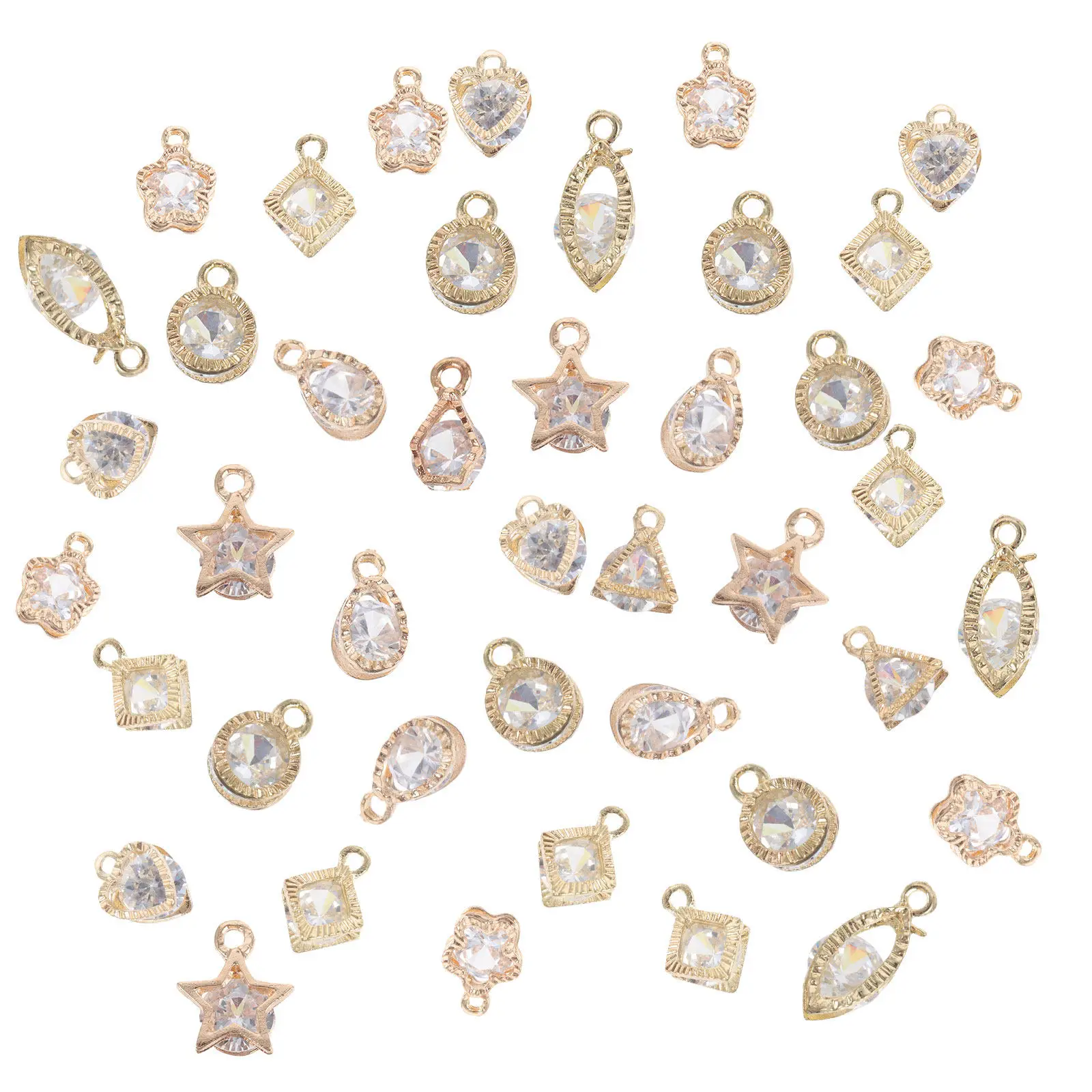 

90Pcs Zircon Alloy Pendants Cubic Charms DIY Accessory Jewelry Making Earrings Necklace Bracelet DIY Material Jewelry Pendant