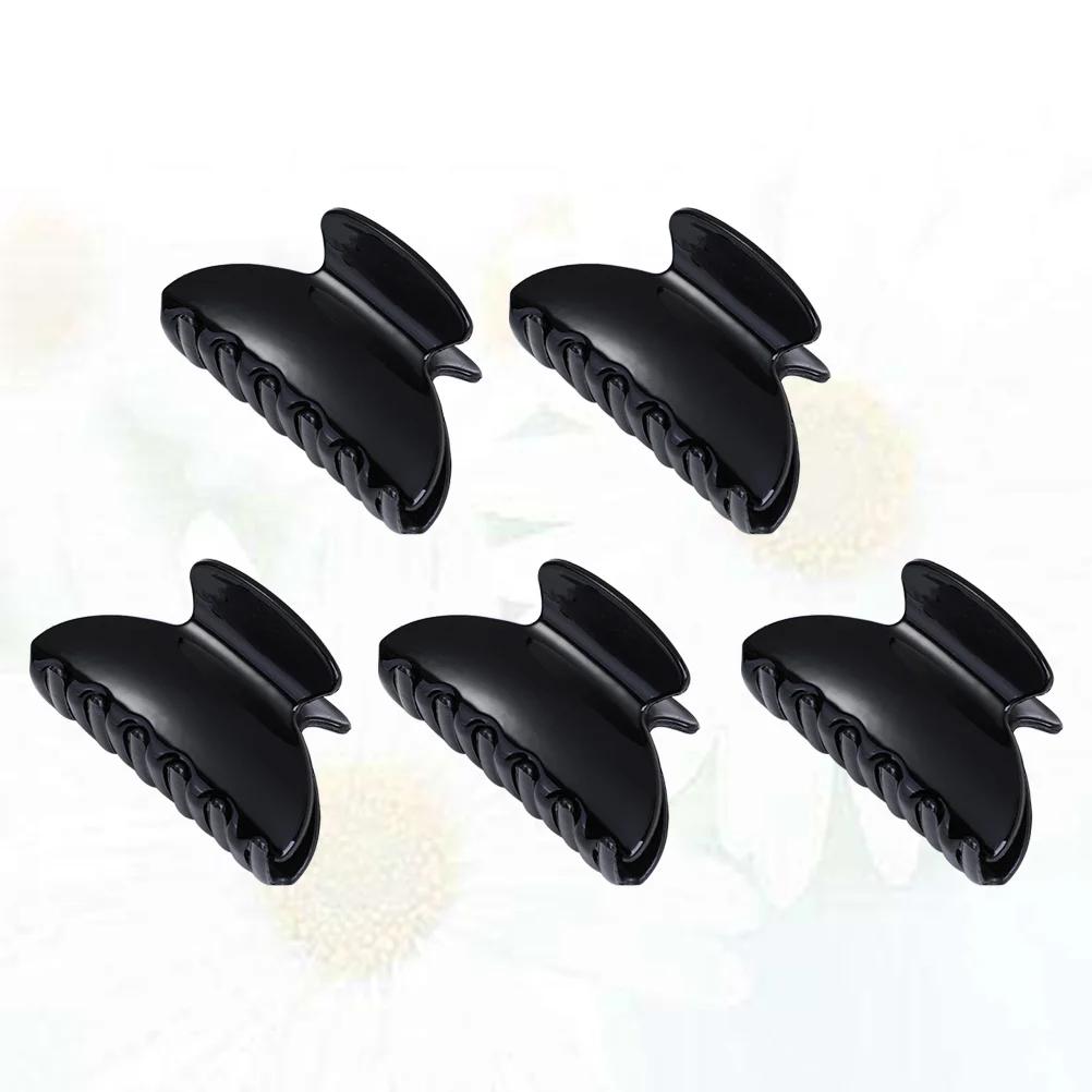

5Pcs Hair Catching Barrette Durable Ponytail Clips for Women Girls Black Easy to Wear Stylish Hair Claw Simple Holding Hairgrip
