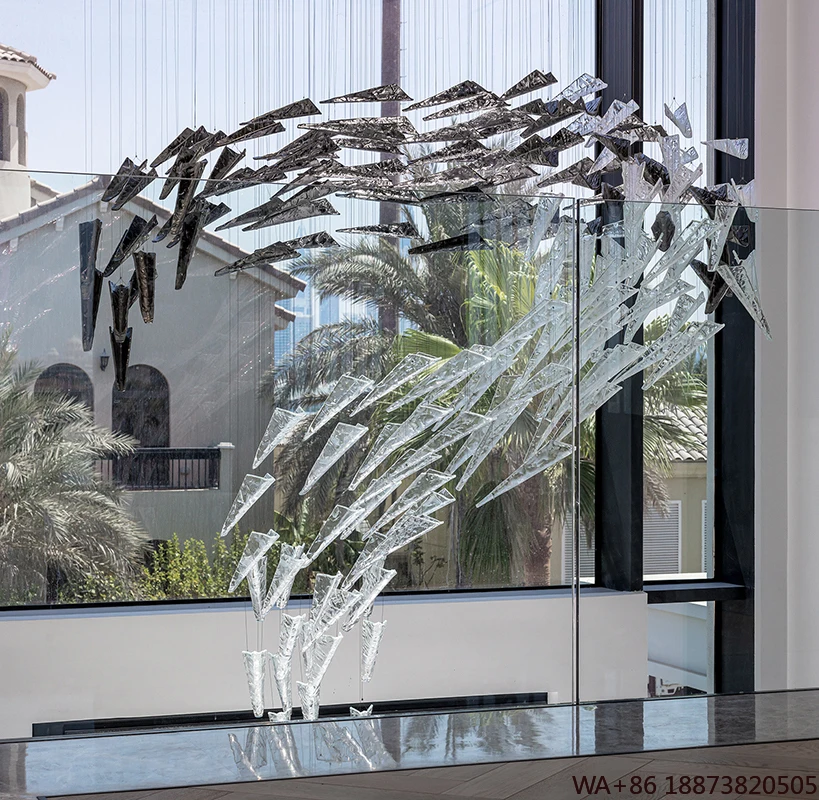 

LED Chandelier Custom Modern Design Indoor Lamp Living Room Home Decoration Pendant Light Luxury Villa Blown Glass Ceiling Light