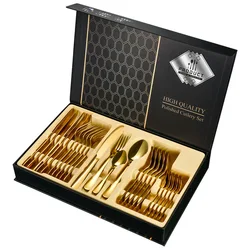 Western Tableware 24-piece Set Creative Gift Stainless Steel Steak Knife, Fork And Spoon Set Gift Box