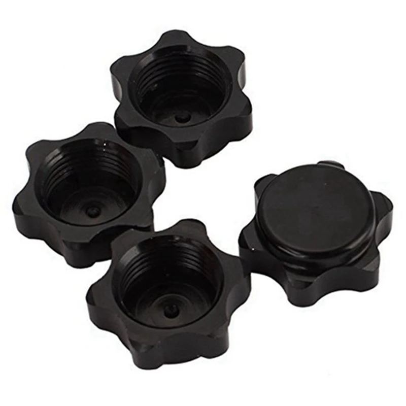 【CYBER MONDAY】4Pcs Aluminum Wheel Hub Cover Anti-Dust Cover 17mm Hex Nut for 1/8 RC Car,Black