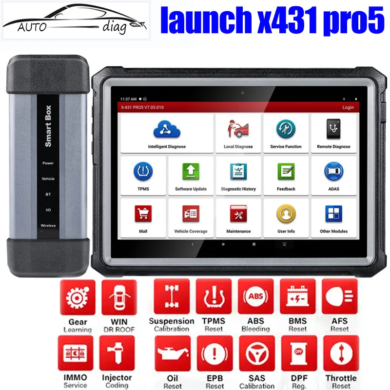 

Launch X431 PRO5 PRO 5 Car Diagnostic Tool J2534 SmartBox Programming Support DOIP CANFD OBD2 Scanner Pk X-431 V+ PAD V/PAD7