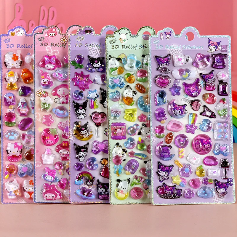 Kawaii аниме мультфильм Cinnamoroll 3D хрустальная наклейка креативный Pom Pom Purin чехол для телефона украшение для багажа студенческие награды наклейки