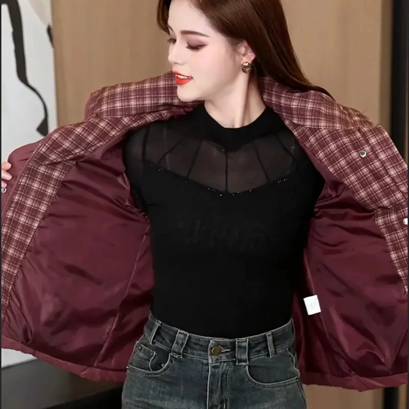 Cappotto corto imbottito in cotone moda donna inverno 2025 nuovo piumino spesso donna Parka cappotto casual cappotto stile occidentale top