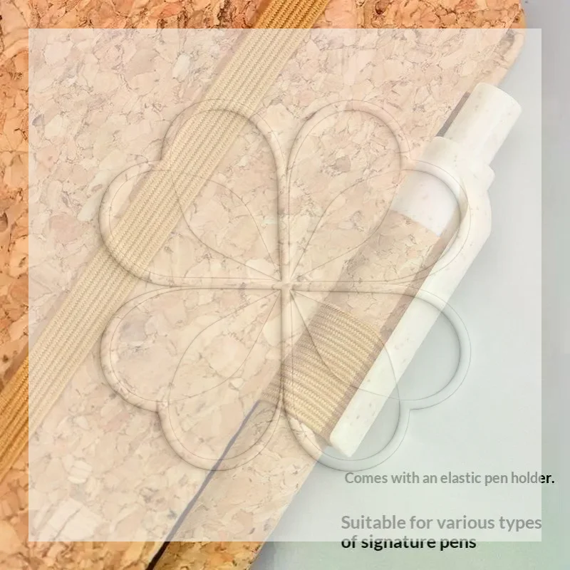 A5 Portable Eco Notebook 1 Set Recycled Cork & Straw Material Cotton-Linen Cover for School Office Travel Planner Use