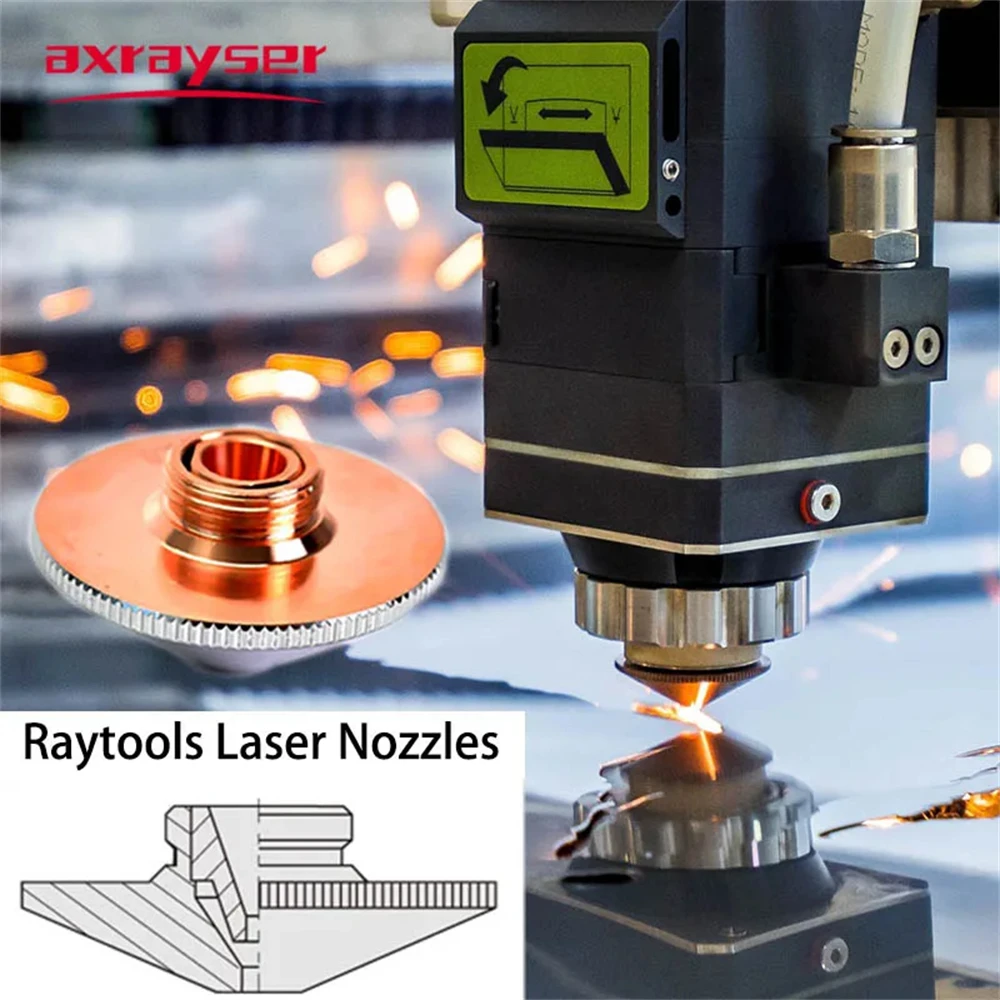 Axrayser 10Pcs All Types Laser Nozzles Single Double Fiber Cutting Nozzle for Raytools Precitec WSX Bodor HANS Head