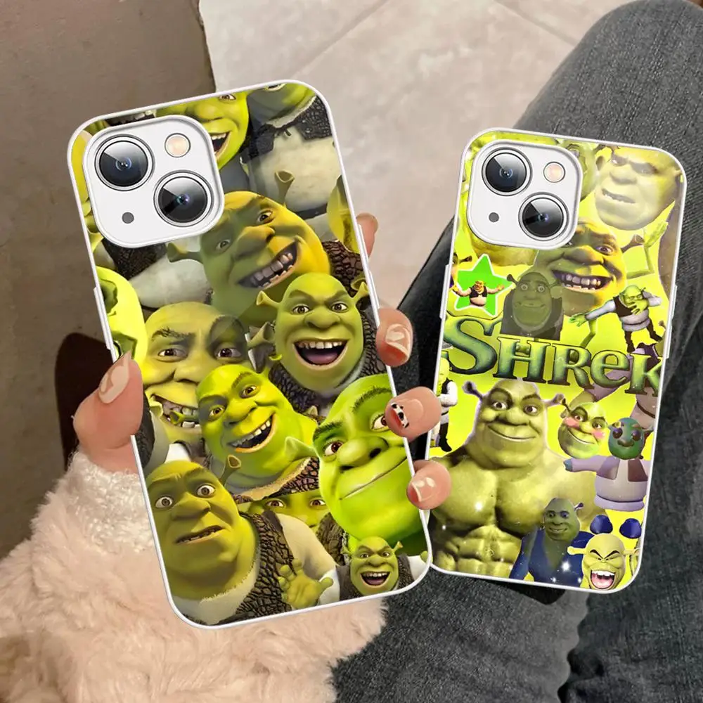 Cartoon Funny Movie S-ShrekS Phone Case Tempered Glass For iphone 14 13 12 11 Pro Mini XS MAX 14Plus X XS XR Fundas