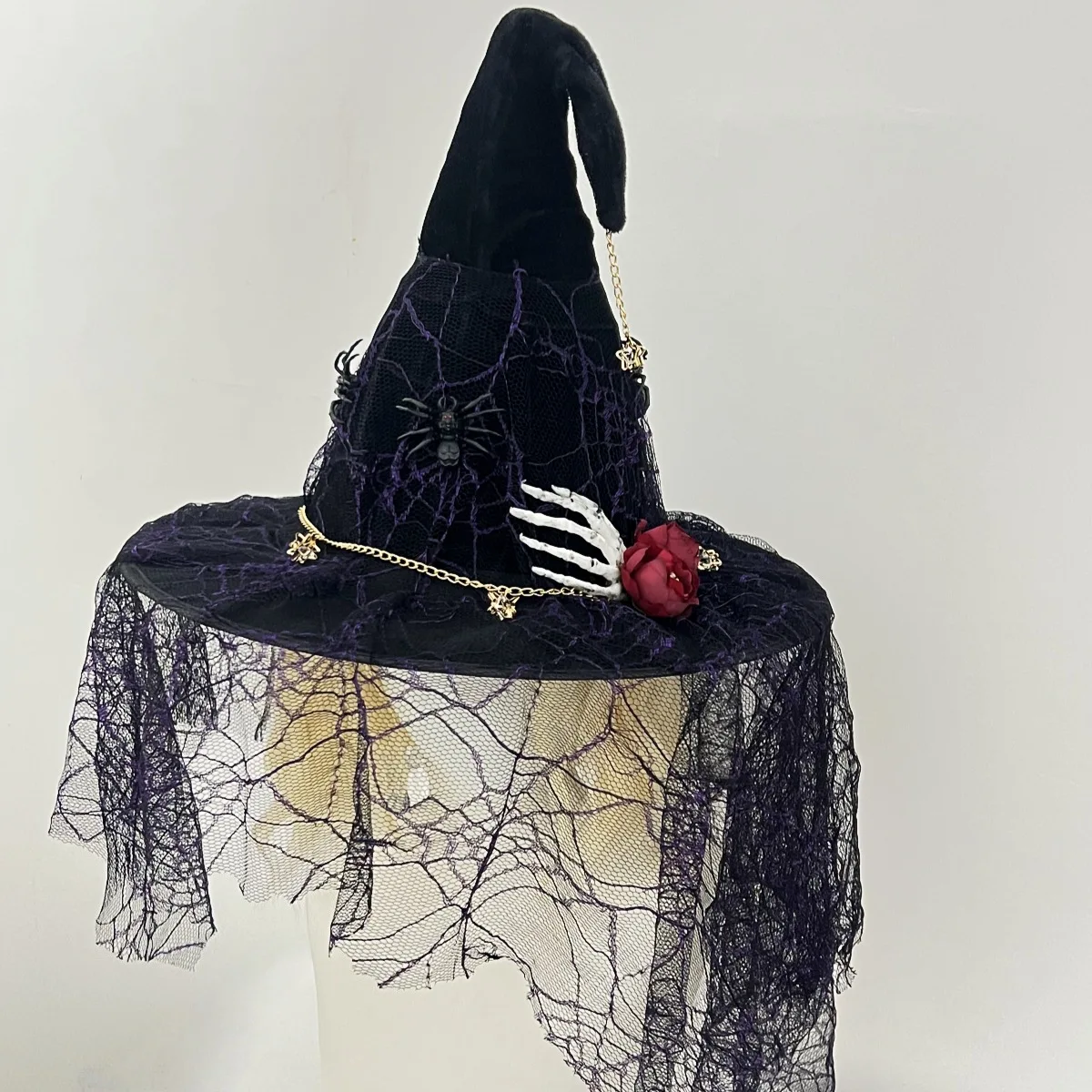 Adult Halloween Dark Skull Wizard Hat Cosplay Costume Party Witch Wizard Hat
