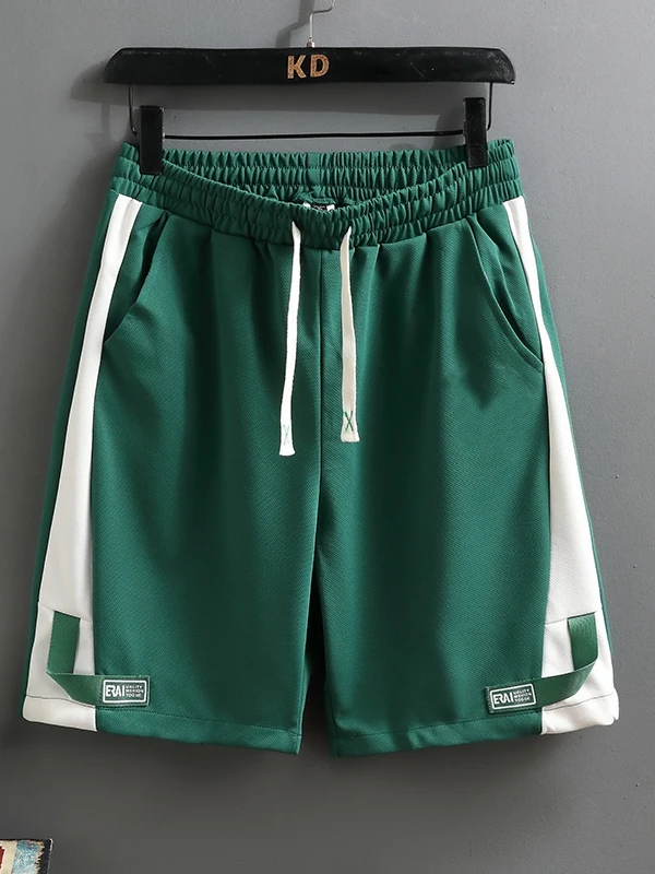 夏メンズストレートレッグショートショーツ薄いスポーティカジュアルビーチルーズフィット5分丈通気性快適若々しい