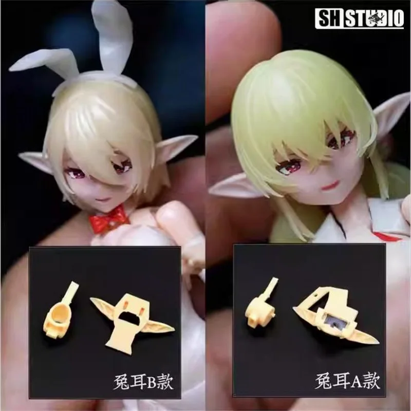 SH STUDIO 1/12 Soldier Goddess Device Elf Ear Rabbit Ear Resin GK Modified Parts Model Accessories In Stock For Fans Collection