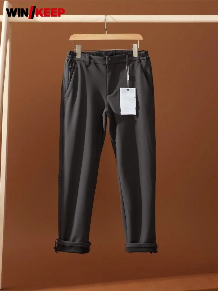 

Мужские зимние спортивные брюки для походов, кемпинга и путешествий, однотонные, ветрозащитные, водонепроницаемые, с теплой флисовой подкладкой, прямые брюки для мужчин