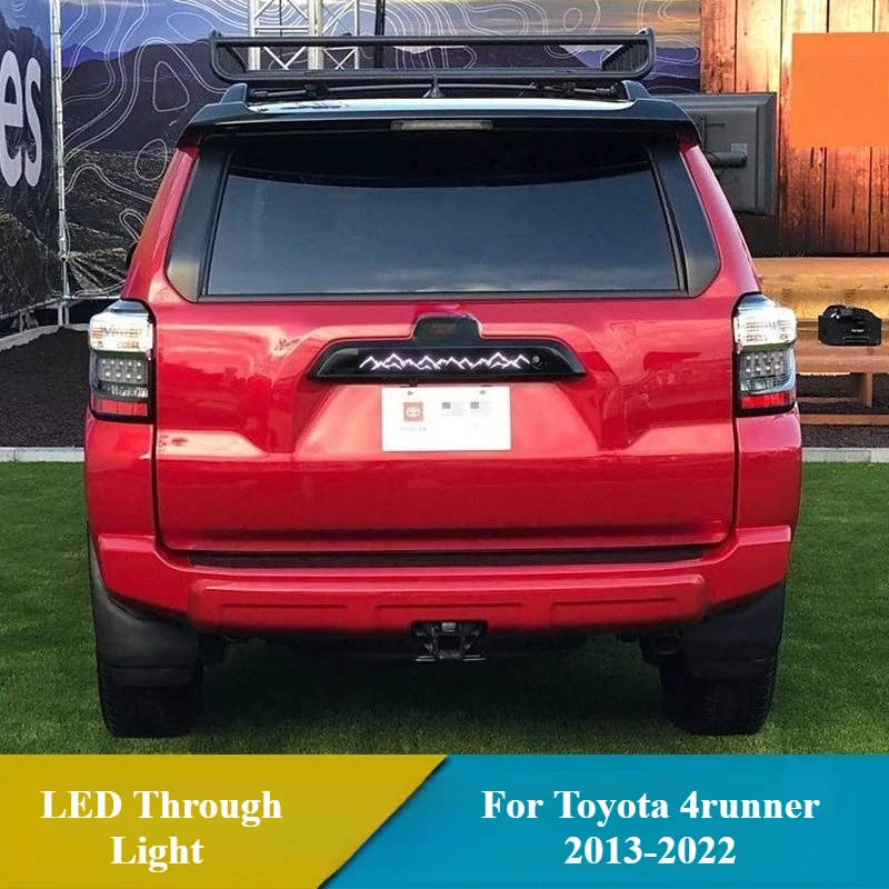 لتويوتا 4 عداء 4 عداء 2013-2022 LED من خلال ضوء لوحة ترخيص أضواء الضوء الخلفي الخلفي الضباب مصباح الفرامل ضوء 12 فولت عاكس