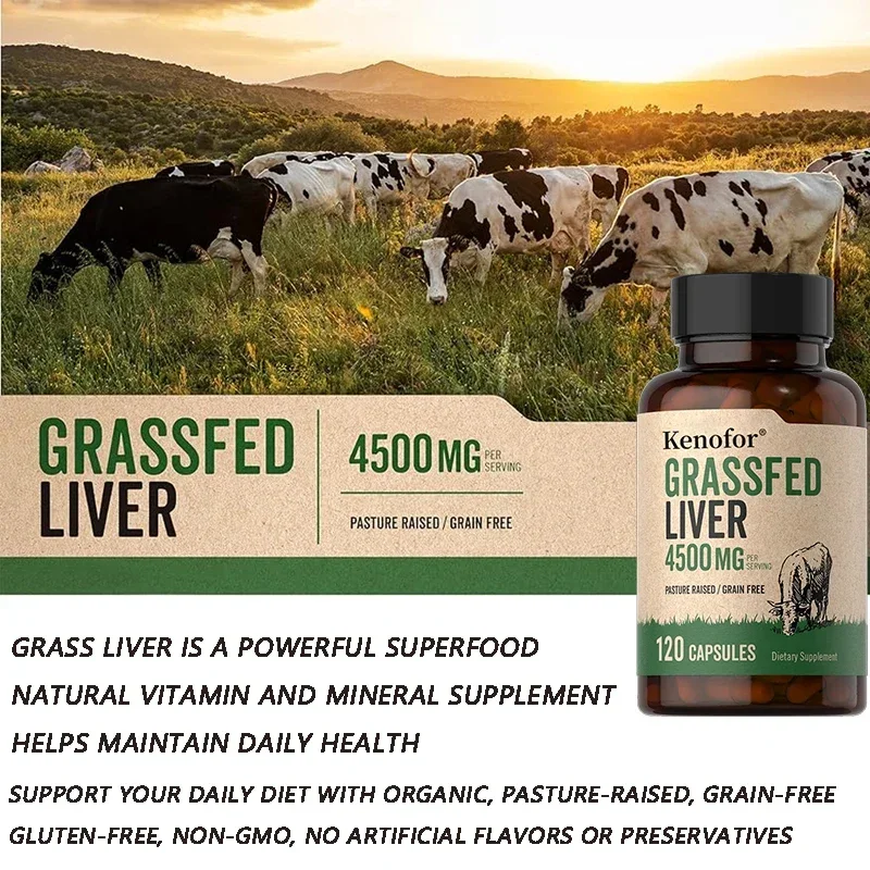 Grass-Fed Beef Liver - Natural Vitamin and Mineral Supplement Helps Maintain Daily Energy, Mood, Metabolism and Methylation