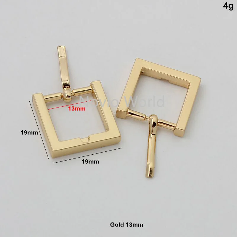 10-50pcs 19*19mm 13mm inner 1/2'' alloy removable pin buckle for man backpack single prong hook purse accessories