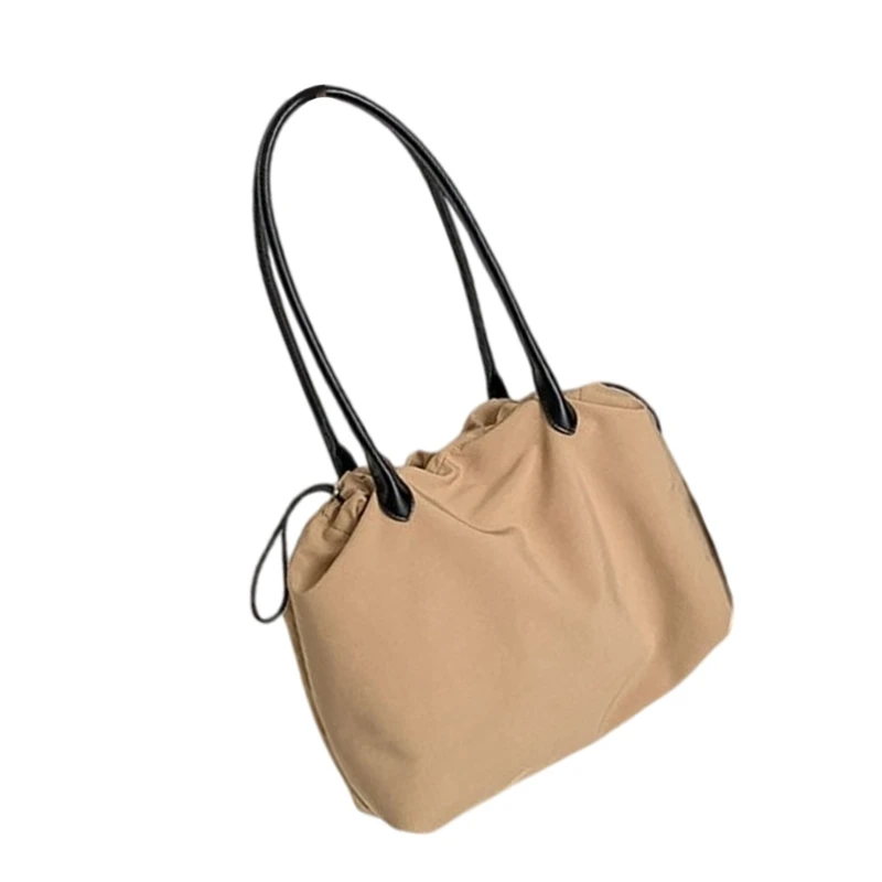 

652F Ergonomic Nylon Shoulder Bag Large Capacity Handbag Ruched Underrm Bags For Commuting Shopping And Outdoor Adventures