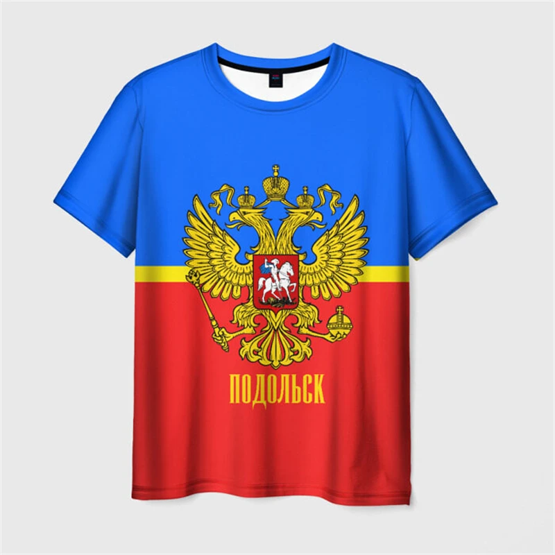 Russia Stavropol 3d Printed T-shirt Men's Streetwear Fashion Short Sleeve T Shirts National Emblem Pattern 2024 Casual Tee Top image 4