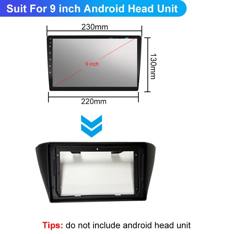 9 inch Android Car Radio frame for Skoda Fabia 2015 2016 2017 2018 2019 2din Stereo GPS Fascia bezel Panel Adapter wire harness view 4