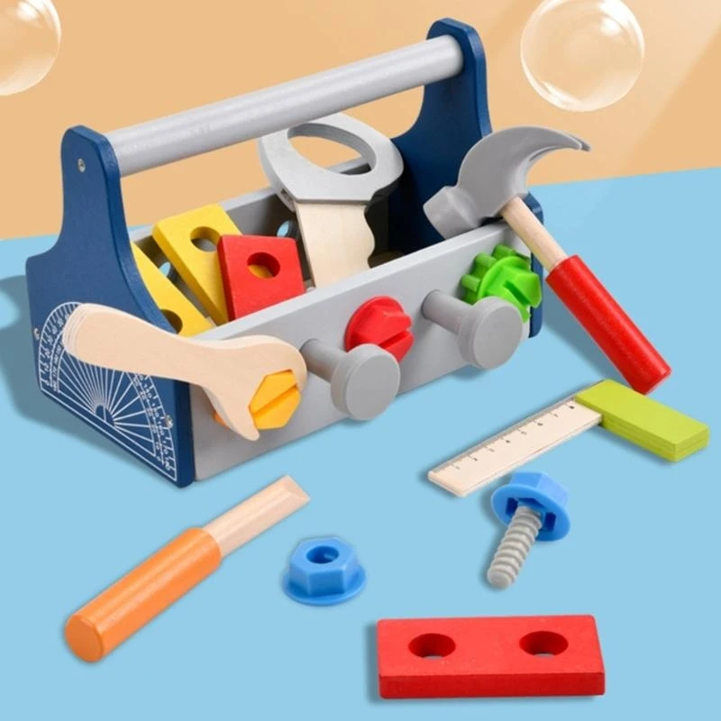لعبة الأدوات الخشبية، لعبة بناء الأدوات التعليمية للأطفال بعمر 3 سنوات، 15UB