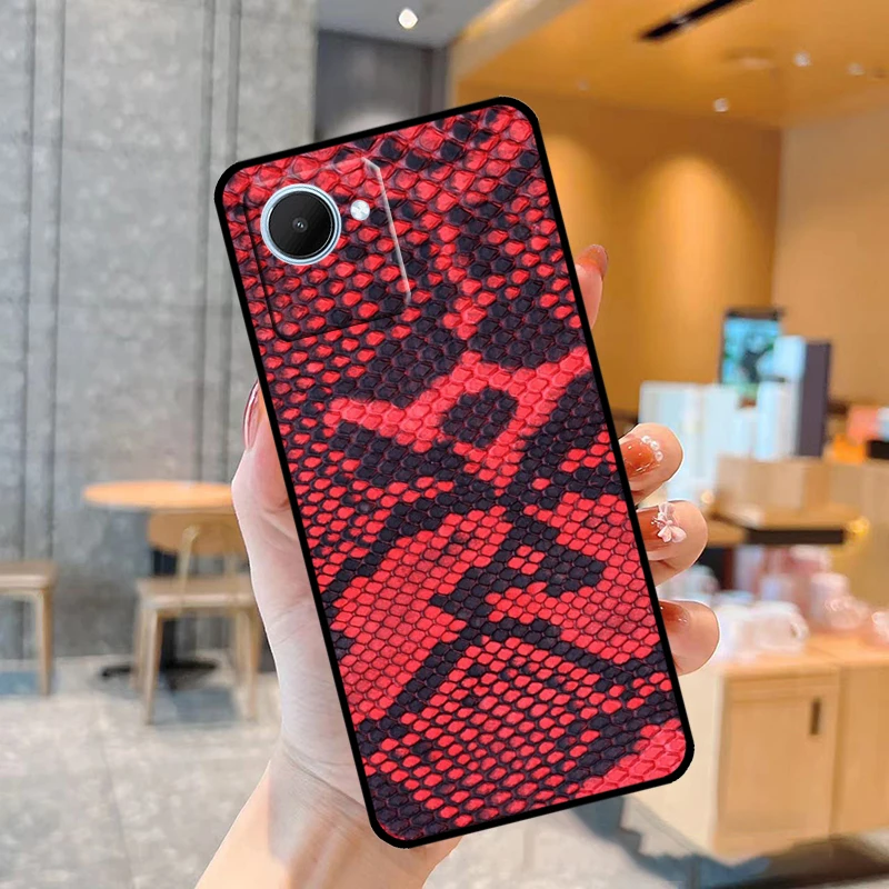 كوبرا بيثون جلد الثعبان ل Realme C75 C71 C55 C53 C67 C61 C33 C63 C51 C65 GT7 Pro 10 11 12 13 14 15 Pro Plus #5