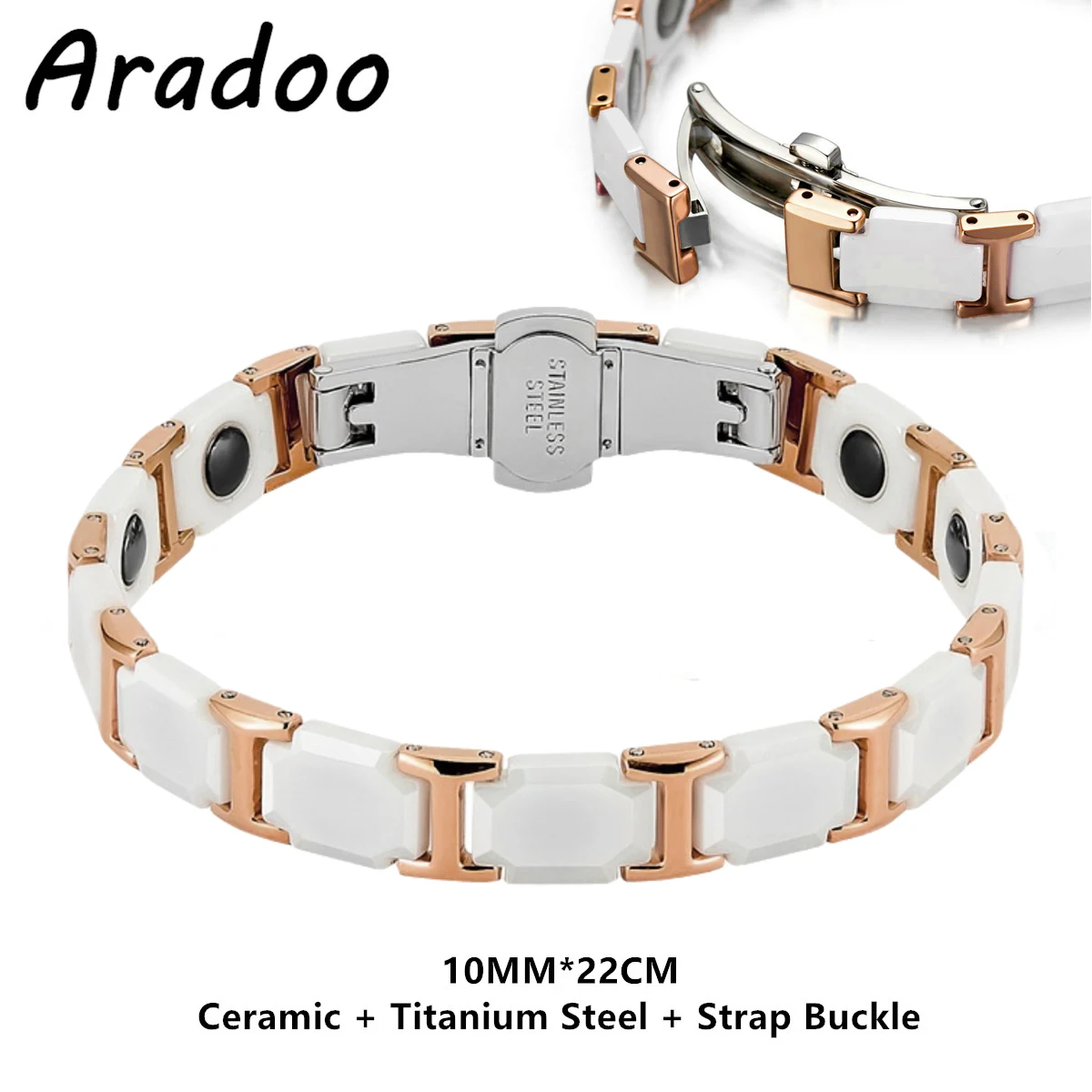 Aradoo Titan Stahl Keramik Armband 8