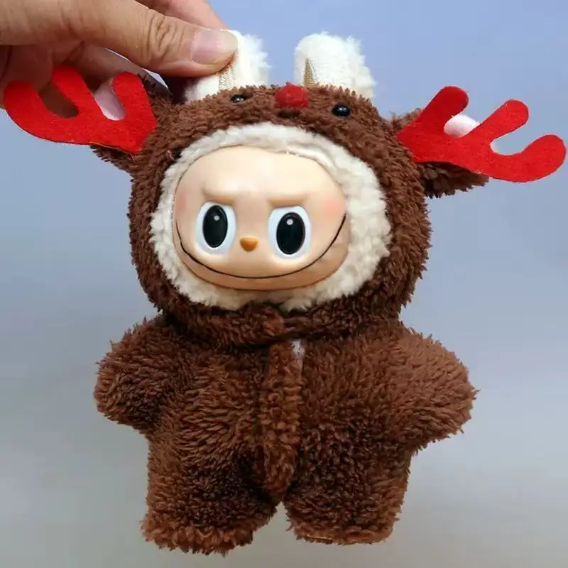 

Doll Clothes For 15-17CM Labubu Clothing Merry Christmas Hat Scarf Elk Snowman Set Mini Plush Doll Accessory New Year Dress Gift