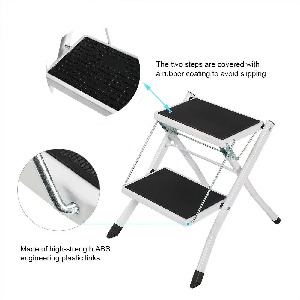 BRIFNESS سلامة قابلة للطي خطوة البراز خطوة 2 خطوة البراز المحمولة طوي مع سجادة ضد الإنزلاق خطوة للمنزل/المكتب/المطبخ/RV السفر