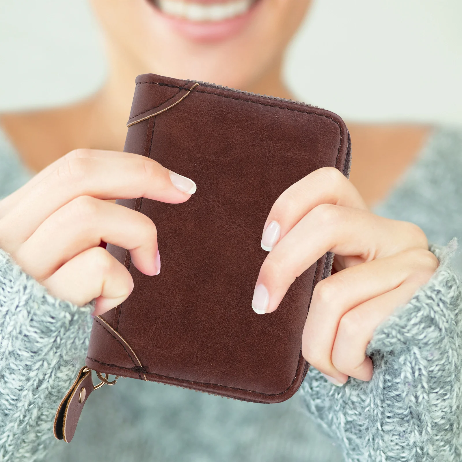 

1Pcs Wallet Coffee Rfid Blocking Coin Pocket Case Large Capacity Folding Billfold for Men Women